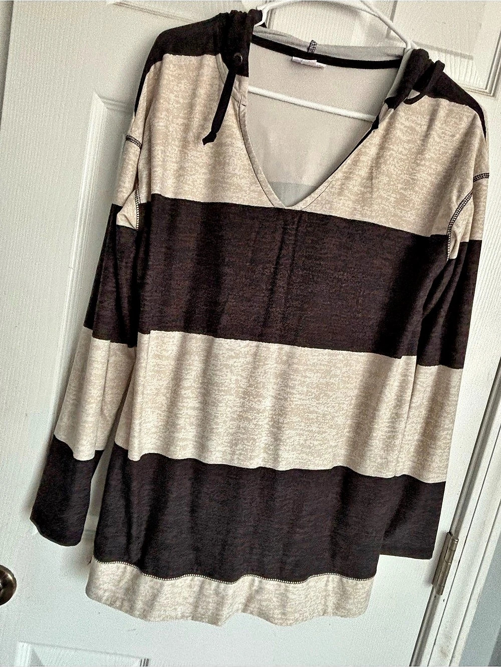 Lularoe Amber Lightweight Hoodie Striped Long Sleeve Tunic Medium